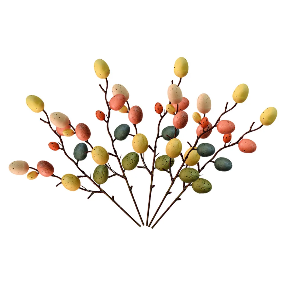 

Easter Egg Decorations 5 Branches Pastel Eggs Tree Twig Artificial nament DIY Crafts Hat Easter Decorative Foam Egg Home Decor
