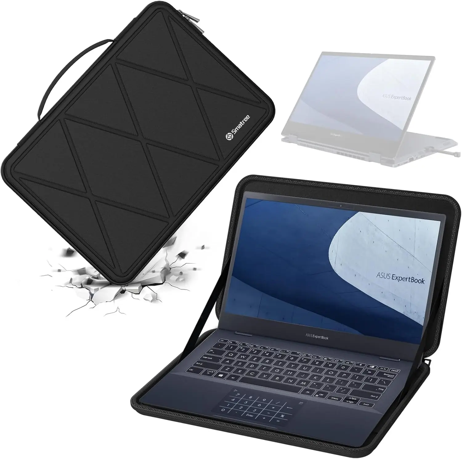 

Жесткий защитный чехол из этиленвинилацетата Smatree для ASUS ExpertBook B5 OLED 16 дюймов, водонепроницаемый чехол для ноутбука ASUS Vivobook Pro 16X OLED 16 дюймов