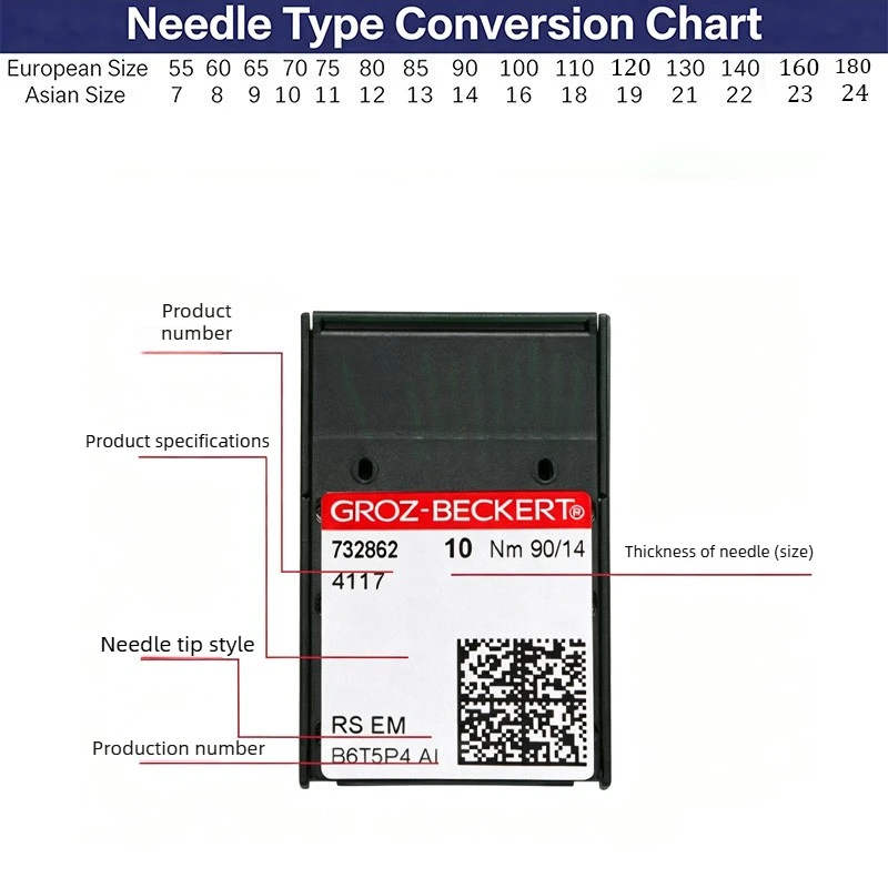 10PCS Groz-Beckert 4117 / 4118 Looper, Seam Needle, Sock Machine Needle, for Industrial Linking Machine Knitting Needle