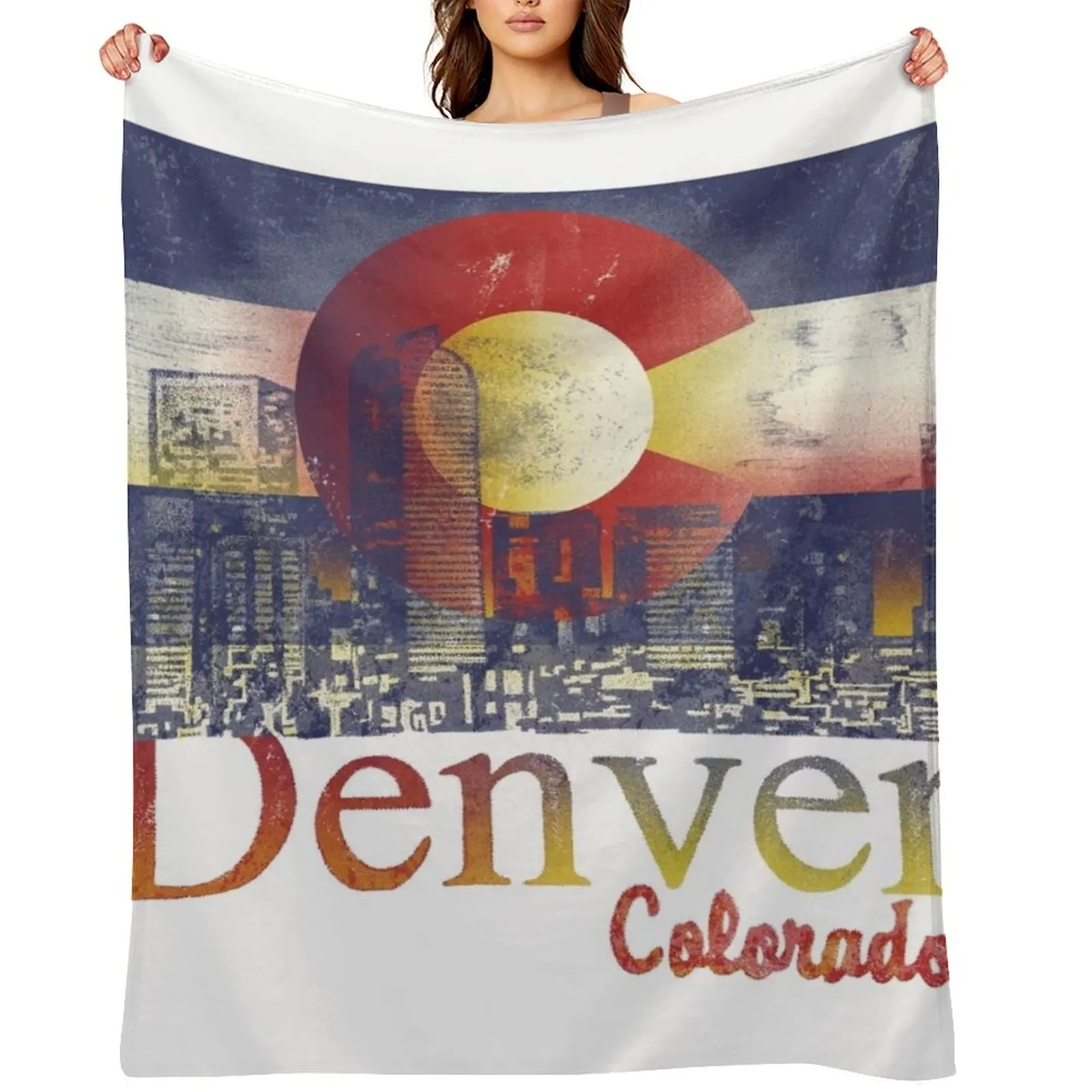

denver colorado flag Throw Blanket christmas decoration Soft Big Flannels Decoratives Blankets