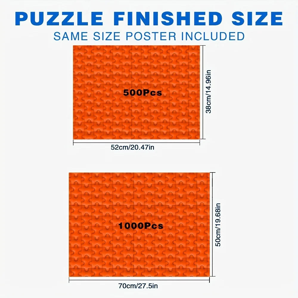 500/1000pcs for adults Jigsaw Puzzle - Challenging Large-Scale Brain Teaser with Complex Pictures, Stress Family Game Night, P
