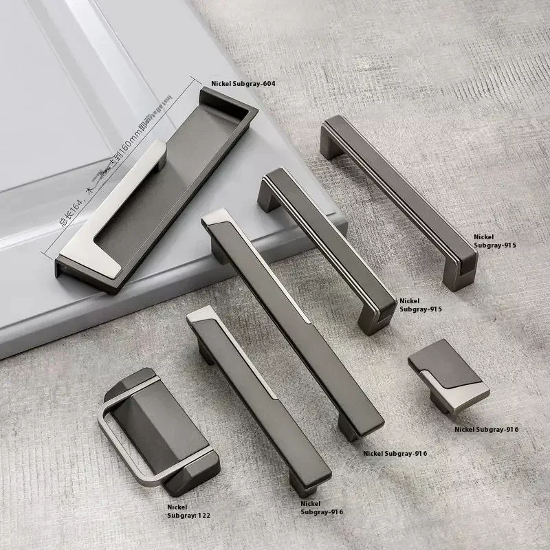 Minimalist Nordic Luxury Gold And Grey Cabinet And Wardrobe Door-in-One American Drawer Wine Cabinet Handle Furniture Hardware