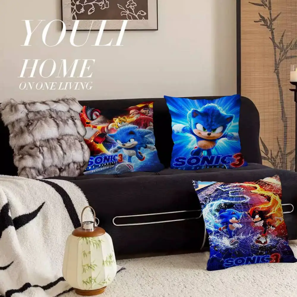 

Аниме S-SonicS H-Hedgehog Подушка Подарки Мебель для домашнего офиса Спальня Диван Автомобильная подушка Чехол 45x45 см