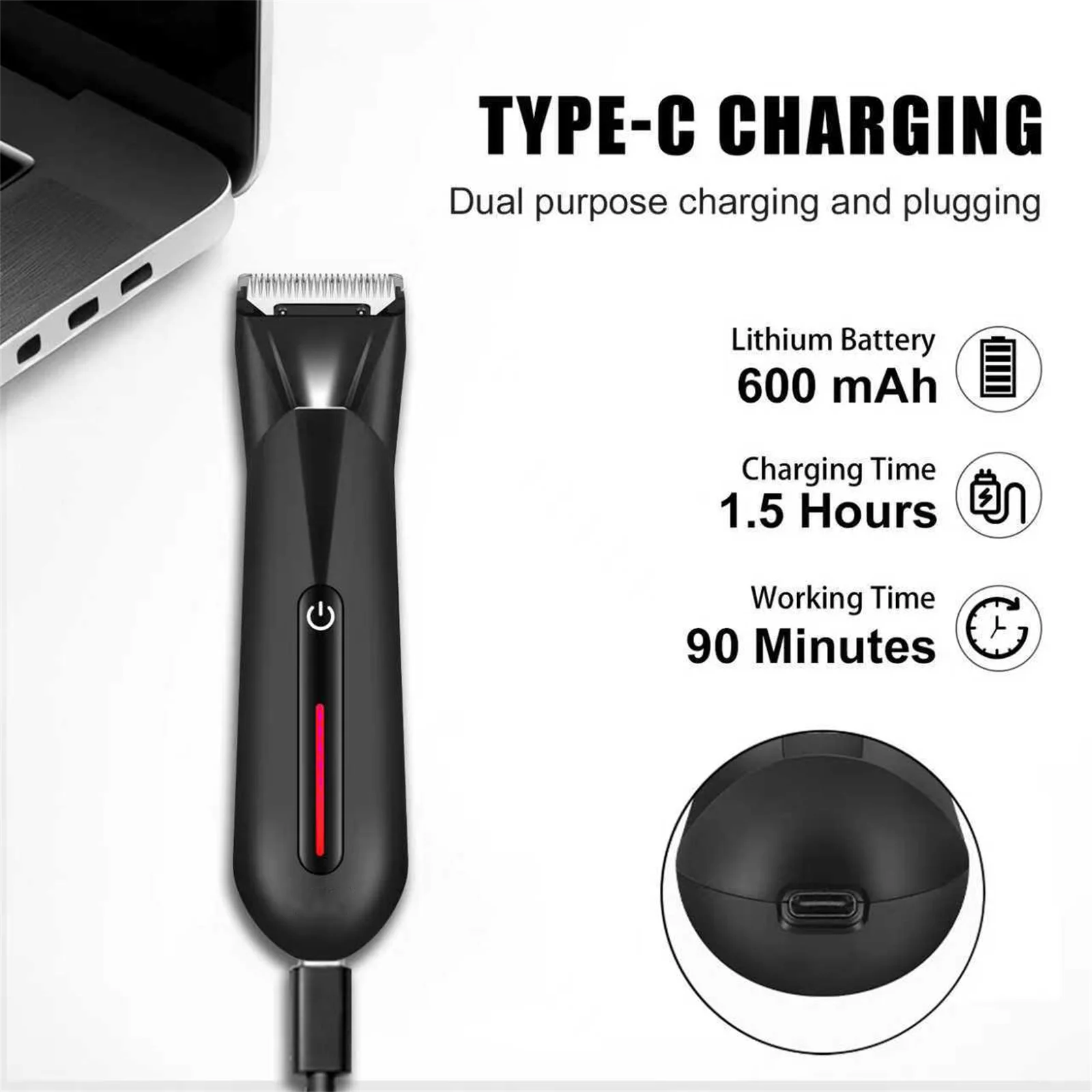 

Электрический триммер для волос HIENA, портативная беспроводная перезаряжаемая машина для стрижки волос, универсальная машинка для стрижки волос на теле для мужчин и женщин