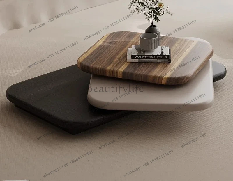 

LXRotatable coffee table solid wood living room household small apartment retroSSS