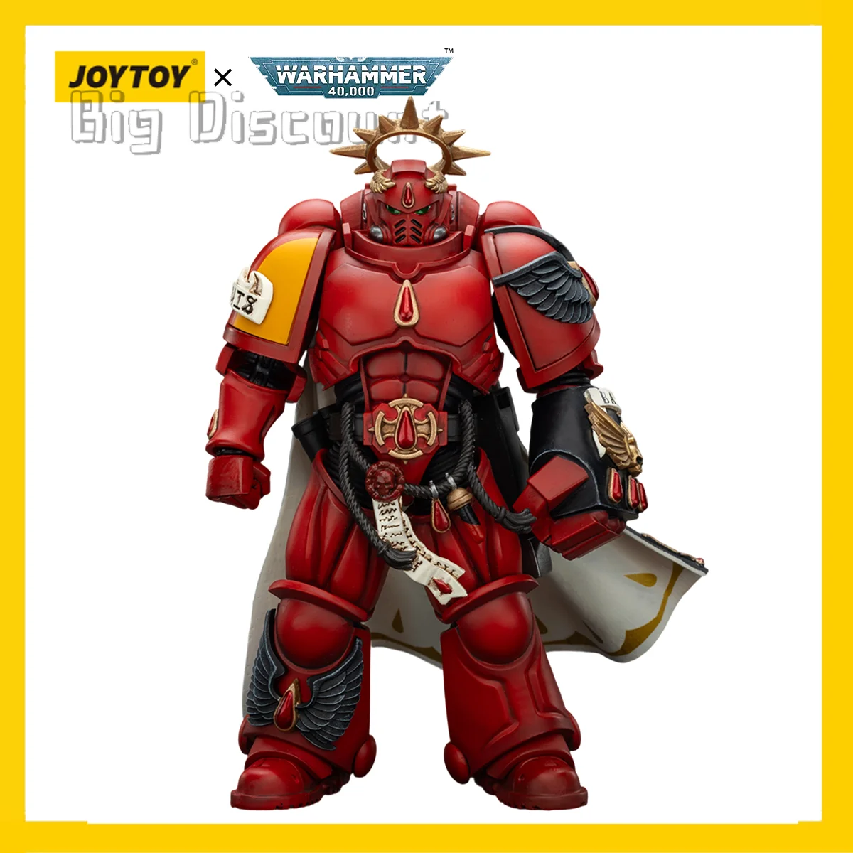 [มีสินค้าในสต็อก] ฟิกเกอร์แอคชั่น JOYTOY Warhammer 40K รุ่น Blood Angels Captain พร้อมปืนอินเฟอร์โนและพาวเวอร์ฟิสต์ โมเดลทหารอนิเมะ