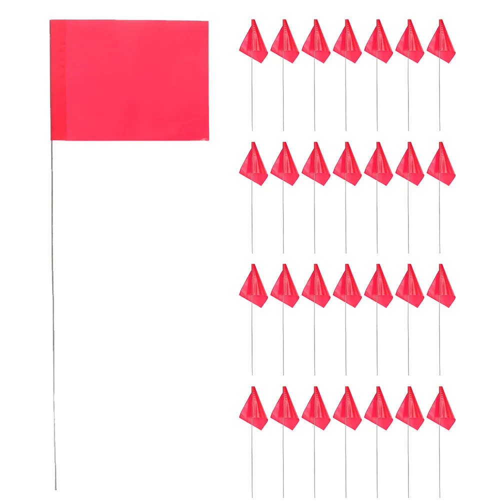 30Pcs Signal Flags Triangular Marking Flags for Lawn Garden Irrigation Yard Landscaping Sprinkler Construction Marker