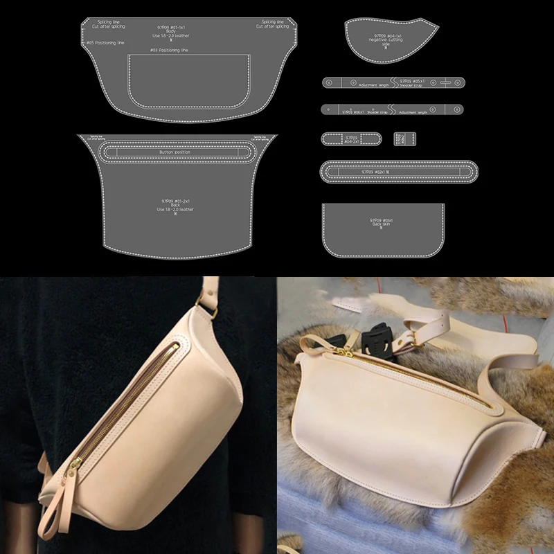 YOMDID-Sac à dos en cuir fait à la main, modèle acrylique, poitrine, initié, motif, moule, bricolage, exécutif, artisanat, 9 pièces