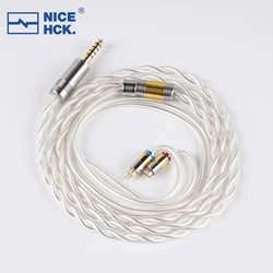 NiceHCK SnowCat HiFi-Kabel 6N OCC+6N versilbertes OCC-Kopfhörerkabel 3,5/2,5/4,4 MMCX/2Pin/QDC für Kima Galileo Aria FH11 HOLA
