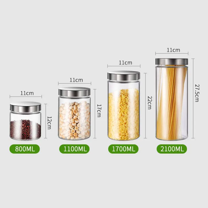 European Sealed Jar Glass Storage Bottle Milk Powder Tea Box with Lid Multigrain Storage Food Grade Bottle Grain Coffee Tank New