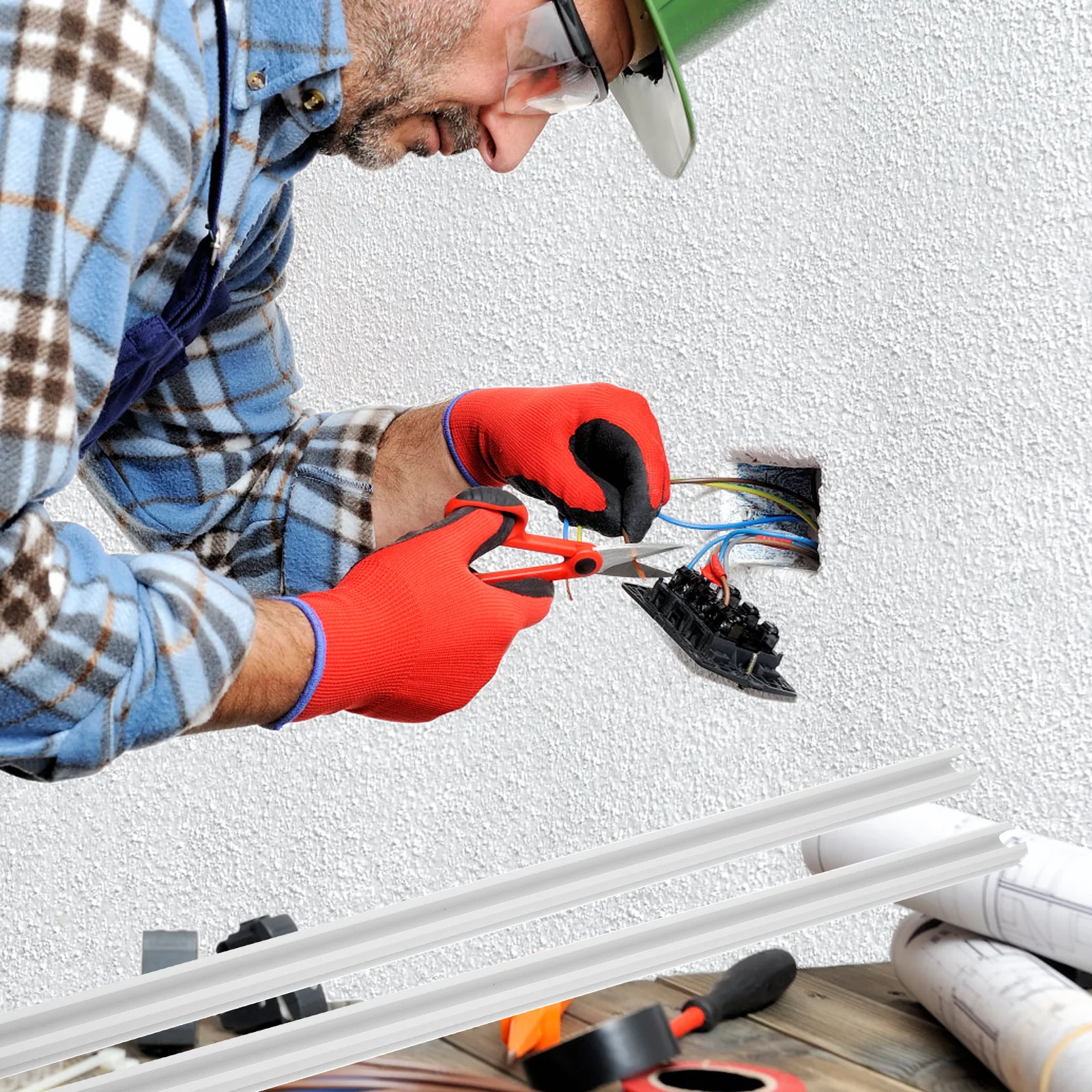 

1Set Cable Hider Wall Strip Mount Wire Cover Durable Fire Resistant Cord Concealer for Home Cable Hider Wall Strips