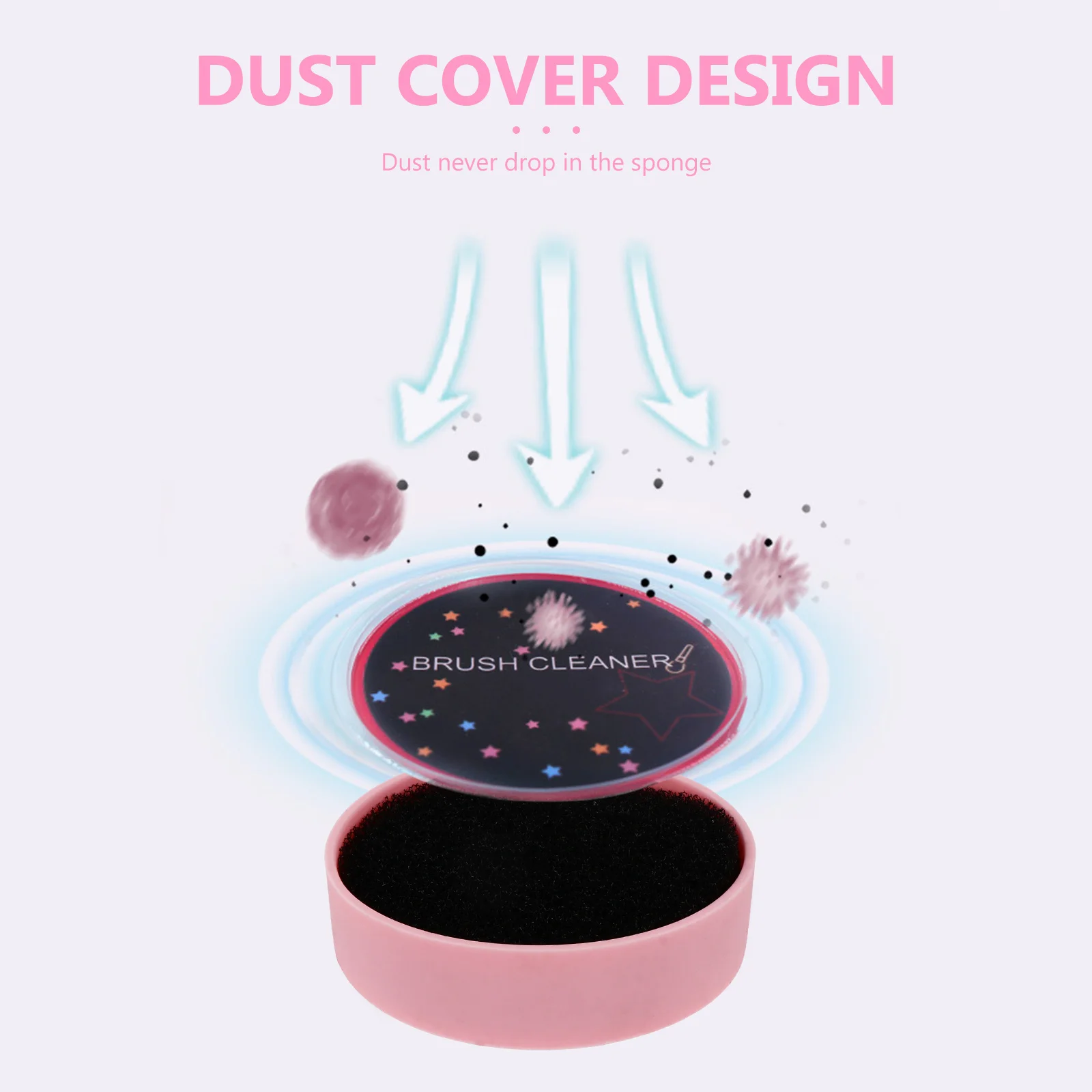 

3pcs Brush Cleaning Box Sponge Silicon Round Eye Shadow Brush Scrubber Cleanser Eyeshadow Pad Small Lightweight Portable