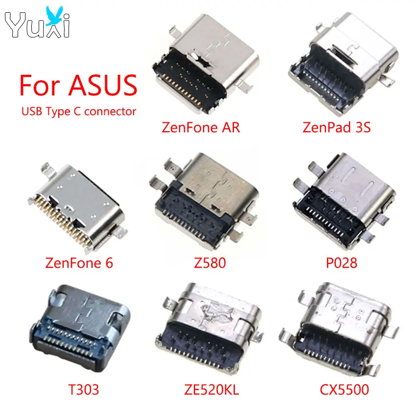 YuXi 1pc USB Type C Connector Charging Port Socket For Asus ZenBook Flip 13 C536 CX5500 ZenPad 3S S 8.0 Z580 ZenFone 4 ZE520KL 6