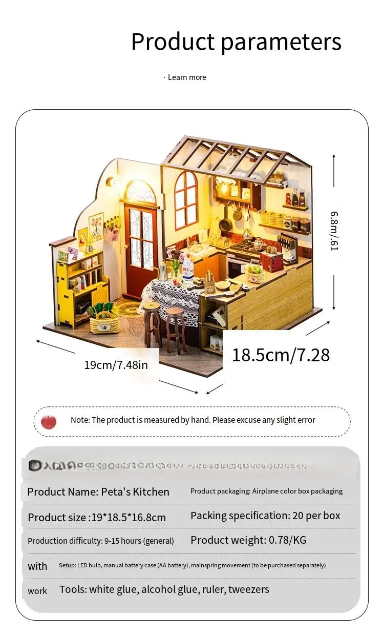 Casa en miniatura de microescena de madera DIY, kit de montaje artesanal, adorno de escritorio creativo para regalo de Hobby y decoración del hogar