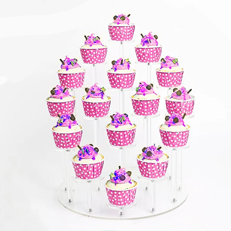 Premium Acrylic Cupcake Stand For 16 Cupcakes Holder Party Wedding Birthday Holidays Christmas