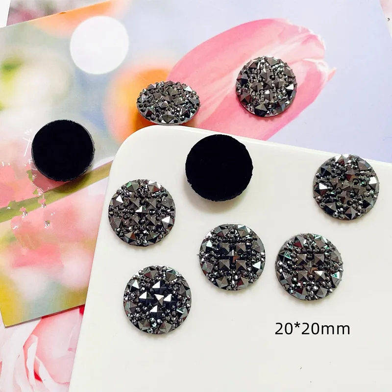 10Pcs Black Bright Diamond Flat Back Resin DIY Shoes Hat Barrette Mobile Phone Case Decoration Cream Glue Clothes Accessory