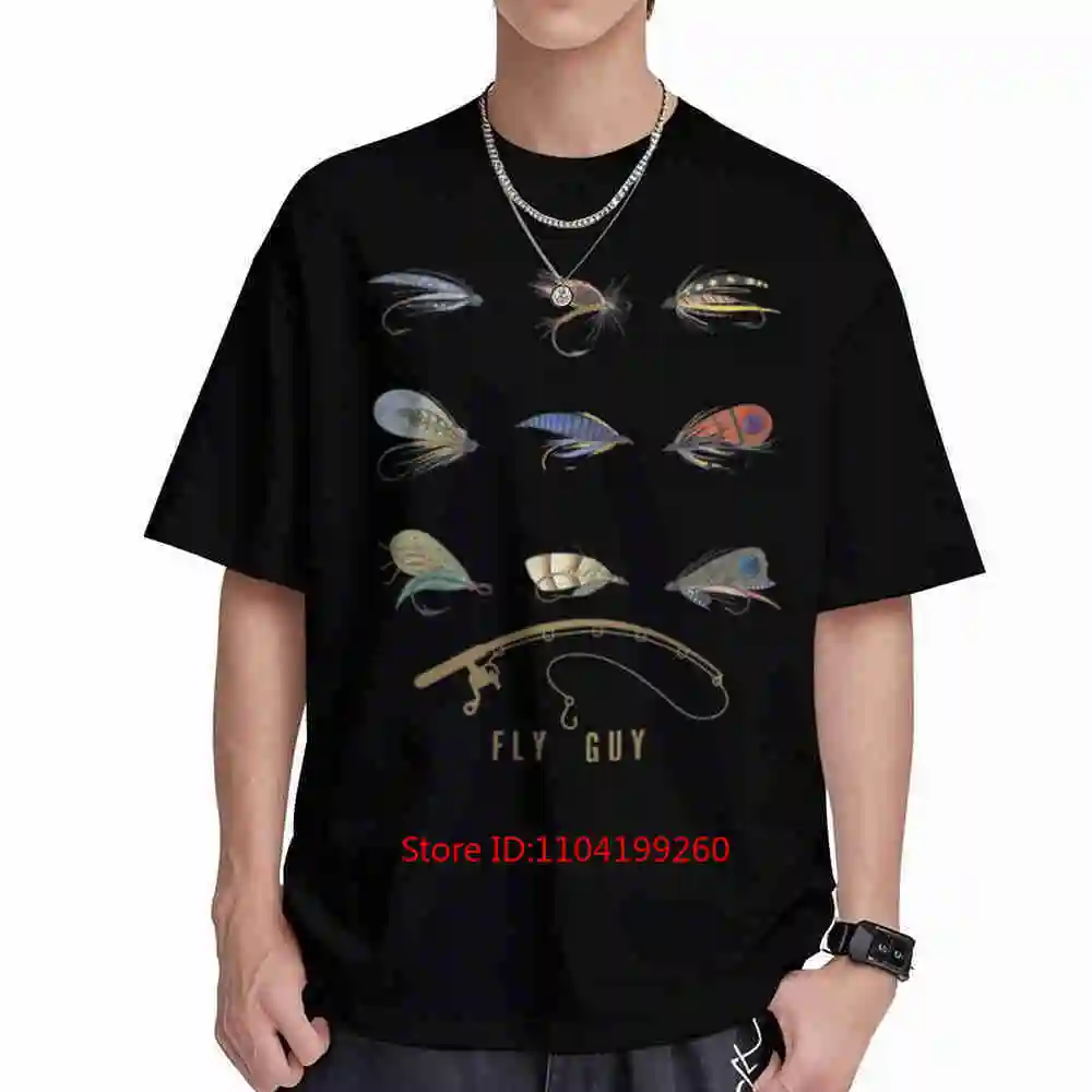 Fly Fishing Fisherman Trout Flies Dry Art Short Sleeve Tee 100% Cotton T-Shirt