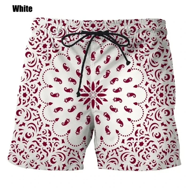 New Bandana Pattern Men And Women 3D Printed Harajuku Style Beach Shorts Fashion Water Sports Fitness Pants Surfboard Shorts