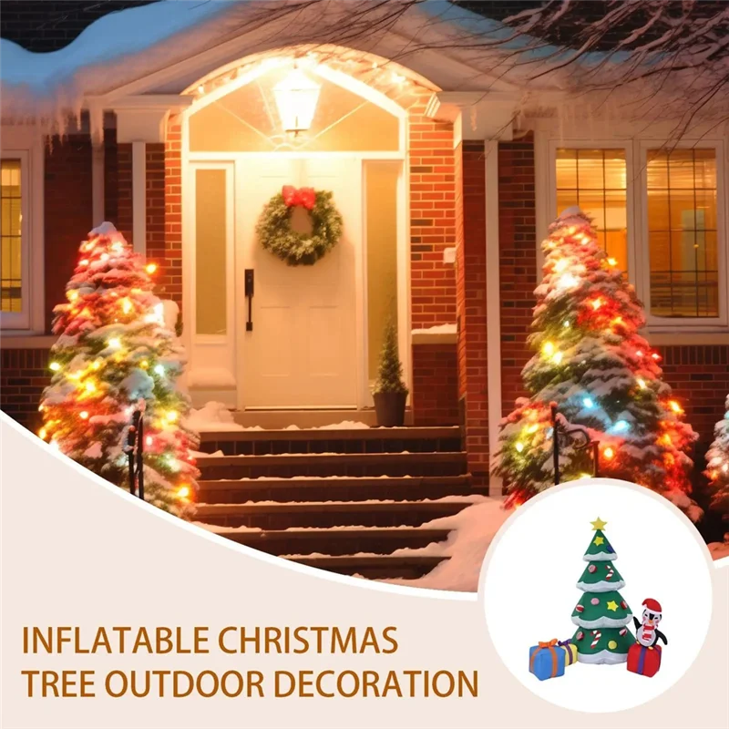 【TODAY-ONLY!】Inflatable Christmas Tree 5.9Ft Lighted Outdoor Decorations Inflatables Blow Up Holiday Party EU EU Plug