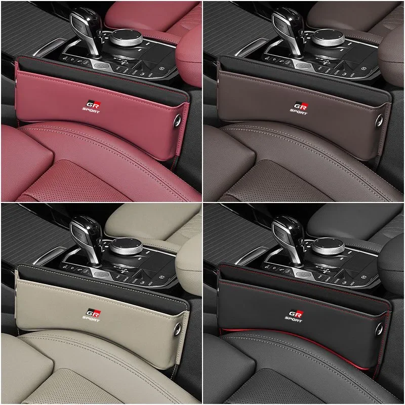 

Car Seat Gap Organizer Leather Auto Console Side Crevice Storage Box For Toyota GR Sport Gazoo Racing Supra Corolla Auris Camry