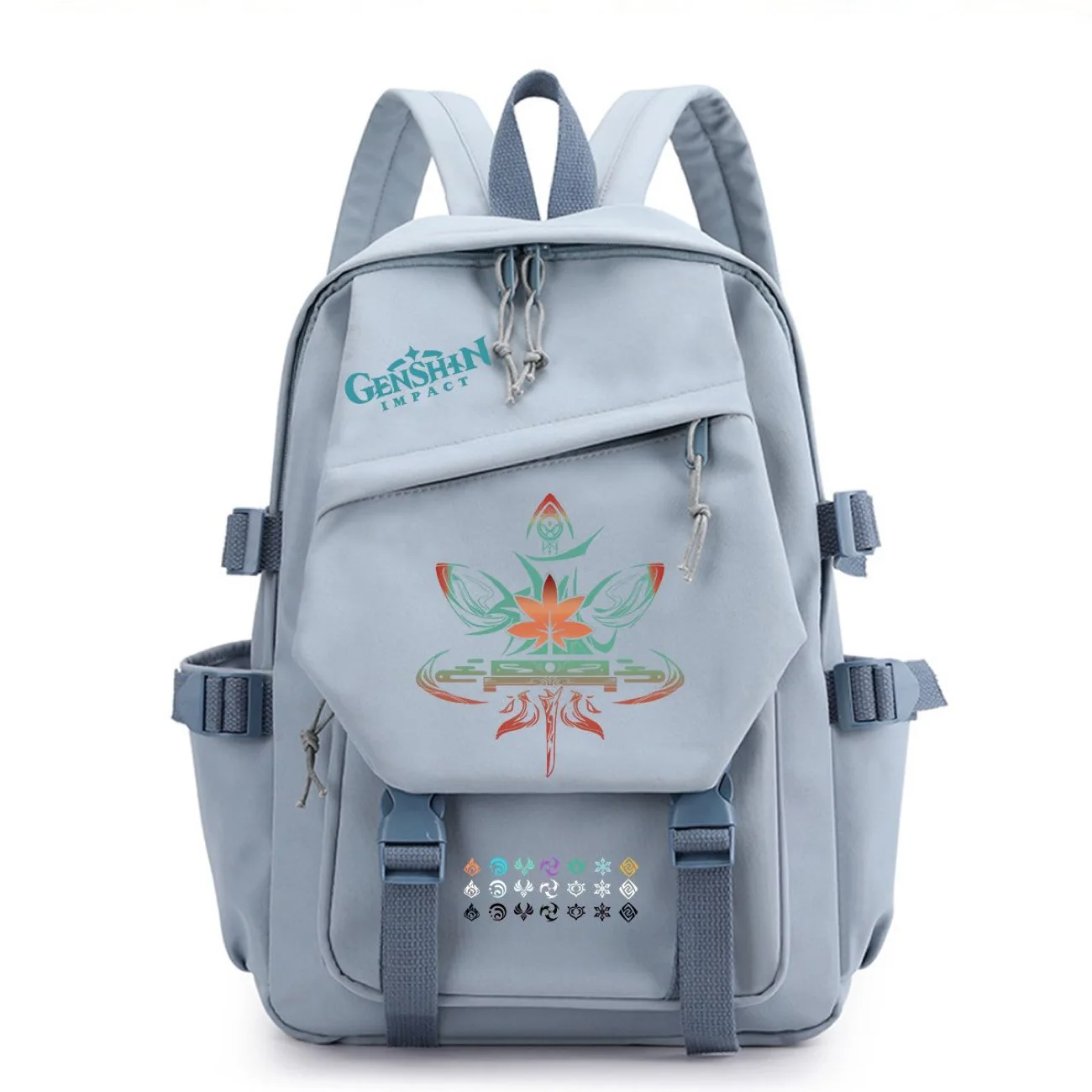 Genshin Impact Backpack ‌Cartoon Fashion Project Xiao Wanderer Print Student Schoolbag Unisex Large Capacity Travel Backpacks