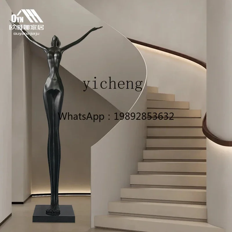 

humanoid sculpture floor-to-ceiling ornaments Exhibition hall Sales office stract art ornaments Living room Figure landing