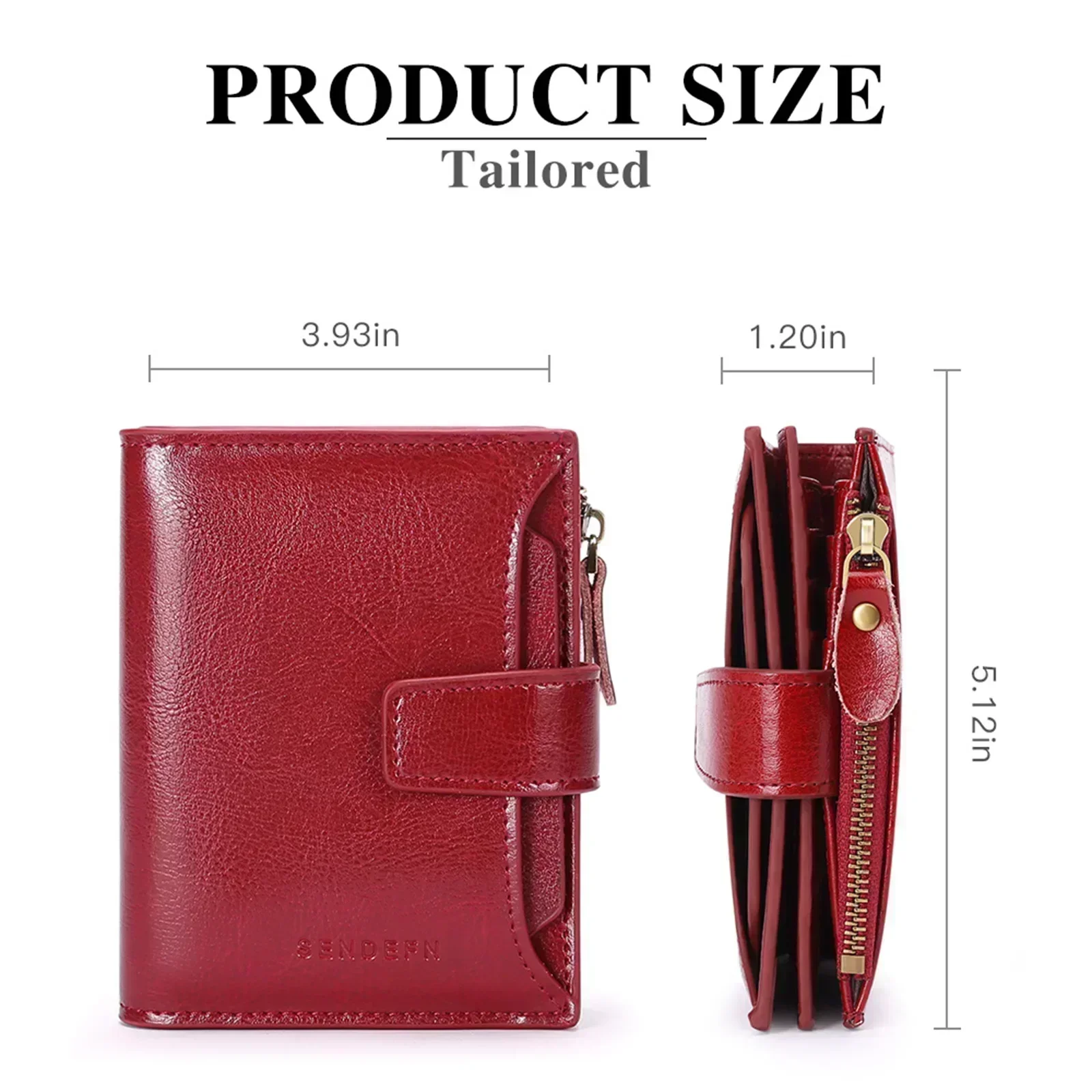 Women Short Genuine Leather Wallets Vintage Purse Multi-functional Clutch Coin Card Holder High-quality Small Money Clip 8Z