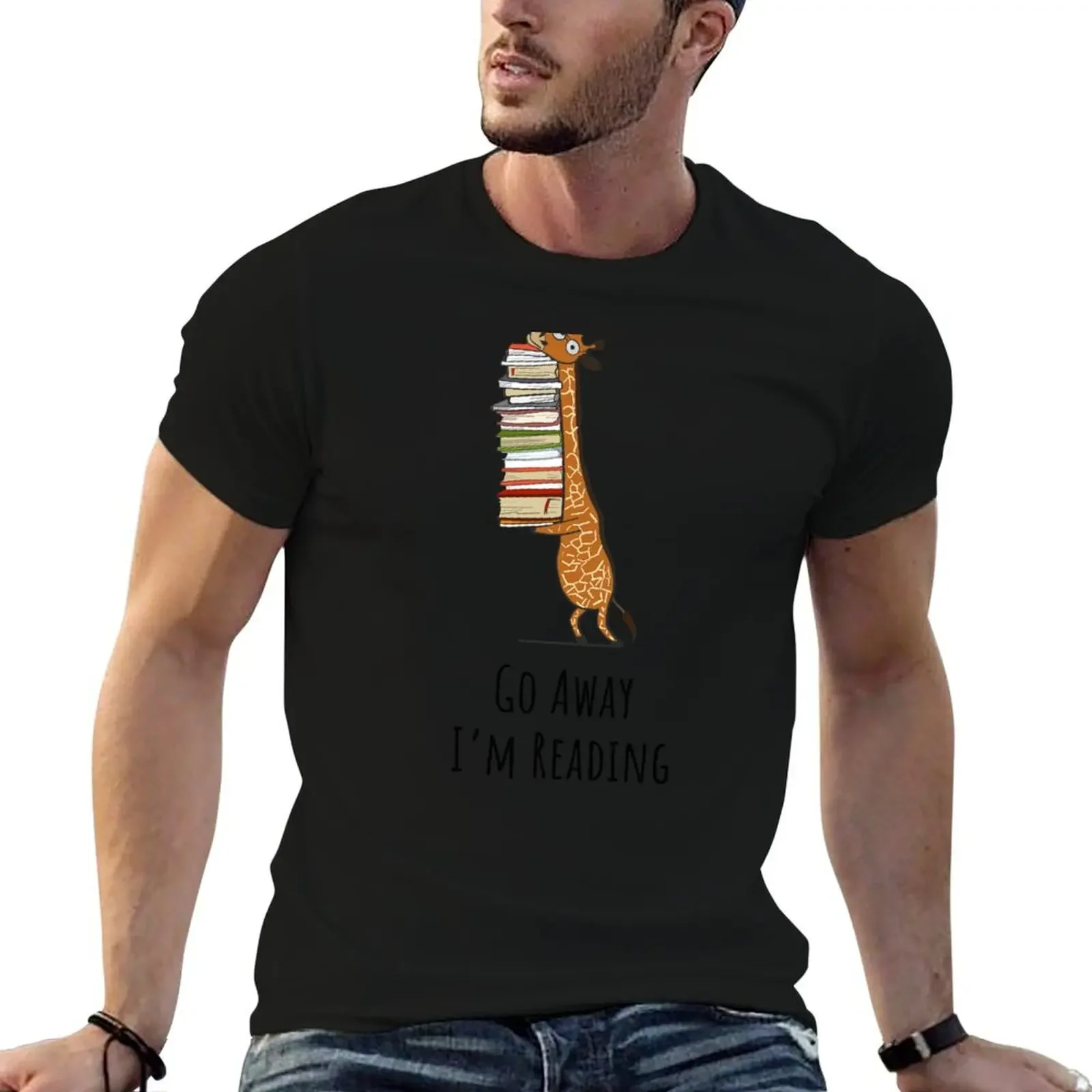 Funny Giraffe Holding a Stack of Books - Go Away I'm Reading - Book Lover Gift, Phones Cases And Other Gift T-Shirt