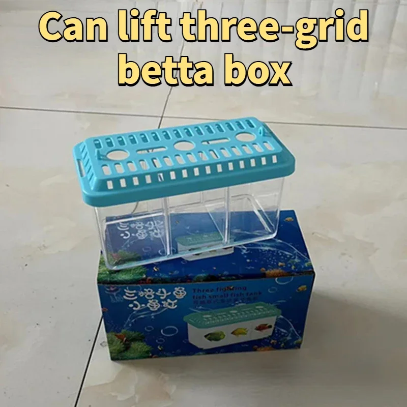 Lifting Three Fighting Fish Box, Baffle, Removable, Multi-functional, Small Fish Tank, Hatching Box, Aquarium, Stall