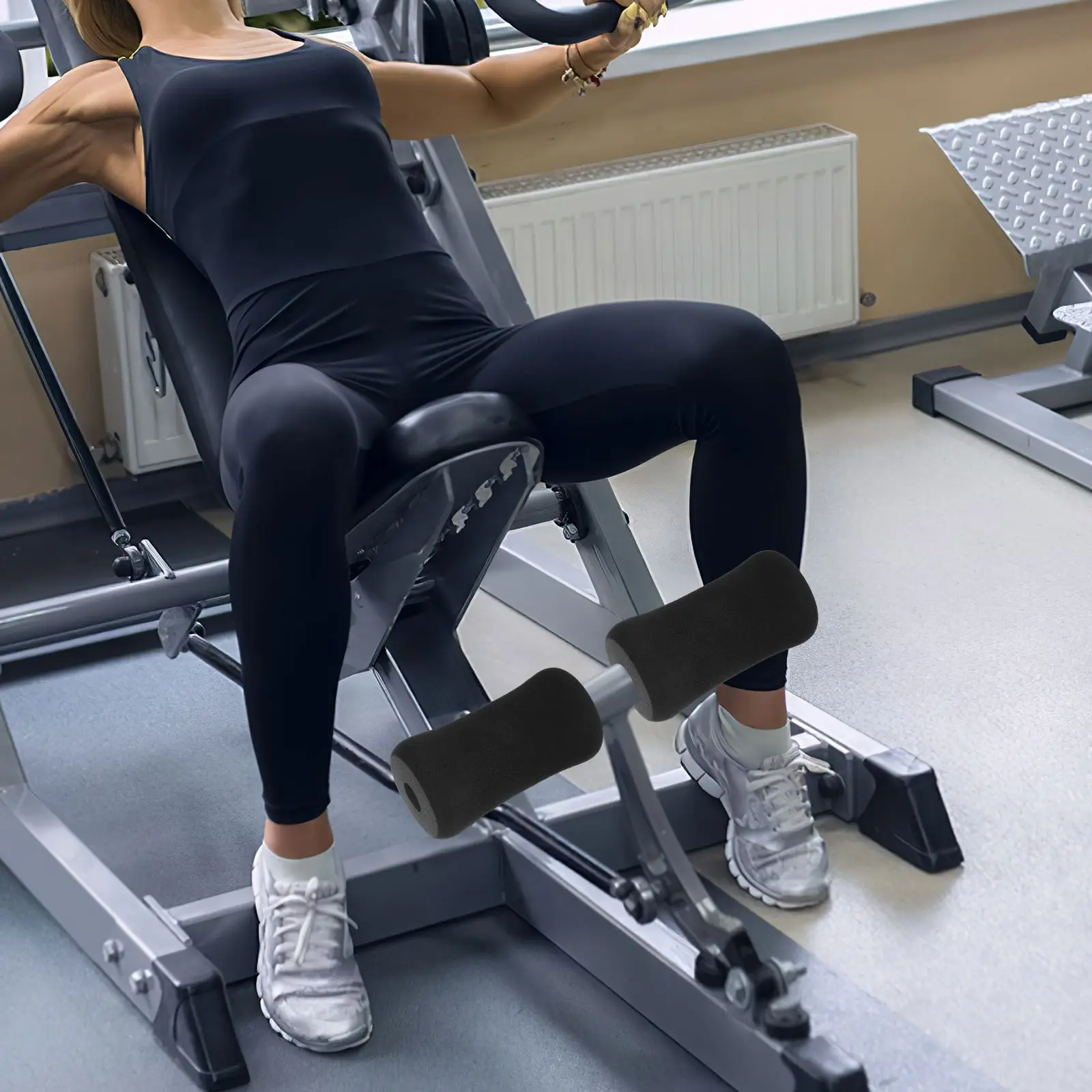 Rouleau de mousse roulante pour entraînement Ab, 4 pièces, pour gymnastique, machines d'exercice des pieds, remplacement de rouleau, planche abdominale, crochet, équipement de fitness en mousse pour les pieds