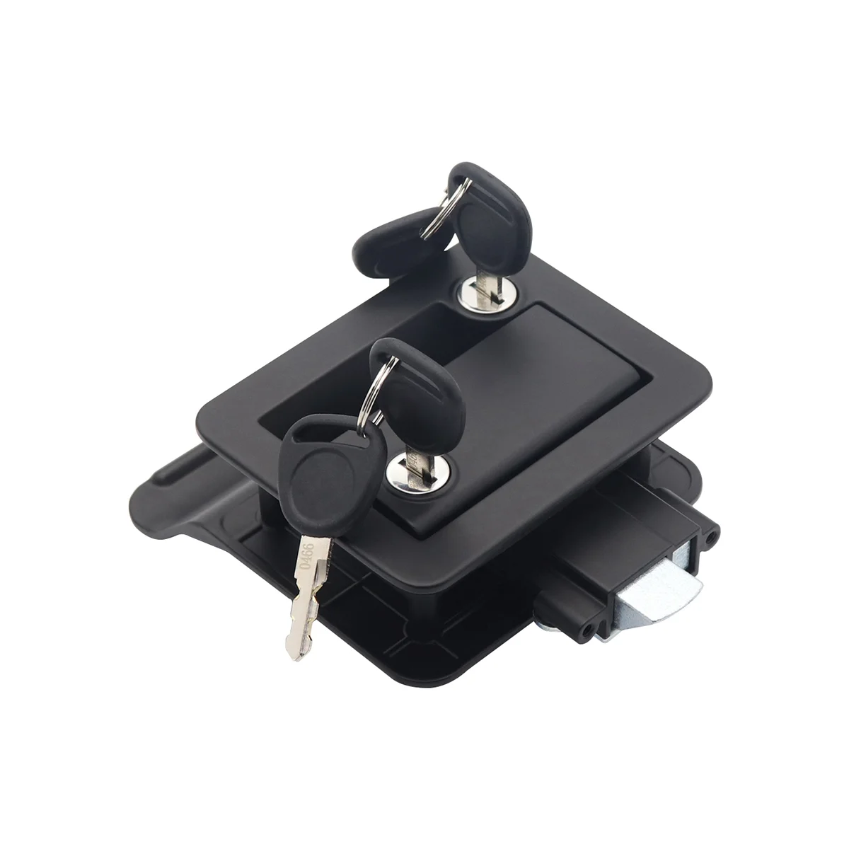 Rv Door Lock Transportation Equipment Double Lock Cylinder Zinc Alloy Door Lock Inside and Outside Lock Black