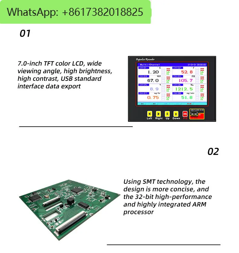 KH800G Digital Industrial Temperature Data Logger High Precision 4-20ma 48 Channels 48 rs232 Multi-Use Paperless Recorder