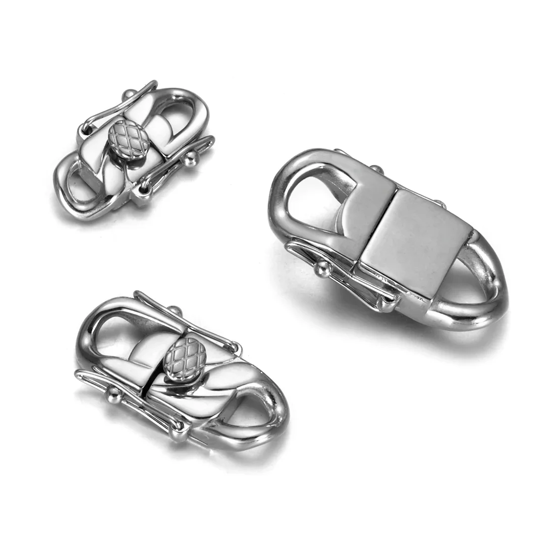 Stainless Steel Clasps Connector for Cuba Hiphop Chain Bracelet and Necklace Flap Buckle Jewelry Making Accessories