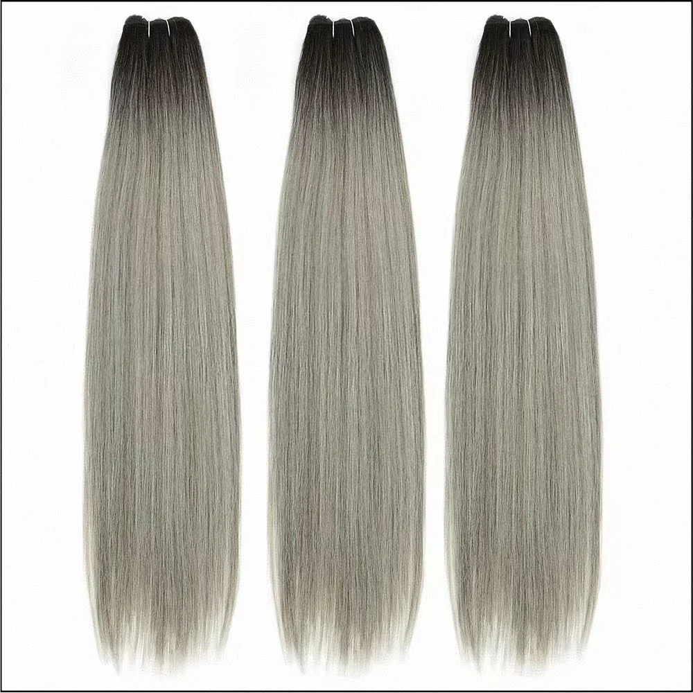 

26 Inch Bone Straight Hair Bundle Bio Synthetic Natural Hair Extensions High Temperature Fiber Soft Hair Weaving For Salon
