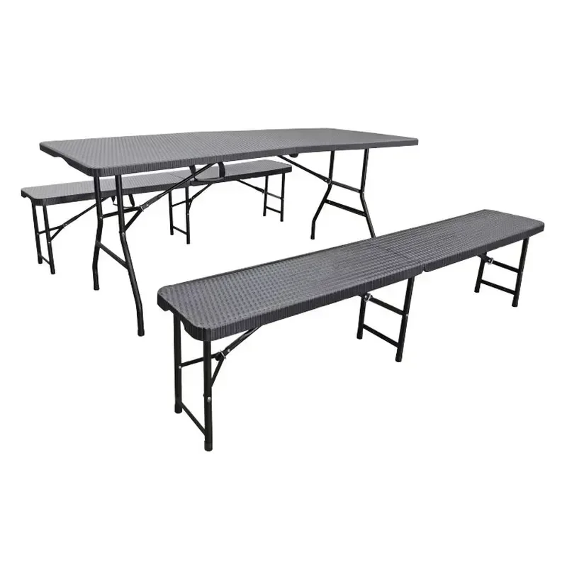 for Modern Design 6ft HDPE Plastic Wicker Foldable Portable Garden Table Set for Dinner Kitchen Entrance Hotel Hospital Villa