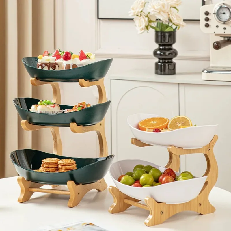 Simple multi-layer household living room fruit plate, candy fruit plate, three-layer, double-layer plastic rack fruit plate