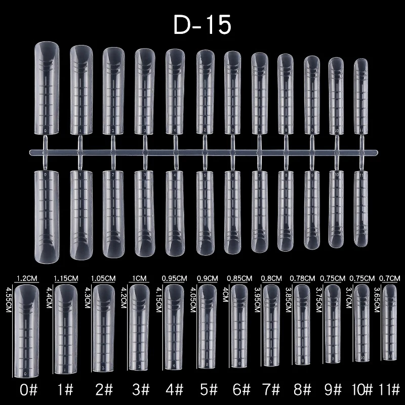288 szt. Kolorowe Szybko Budujące Się Tipsy do Paznokci Dual Forms Żelowe Formy do Przedłużania Paznokci Zestaw do Manicure w Stylu Francuskim Wielokrotnego Użytku *