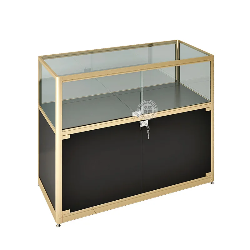 Custom. jewelry store standing wall glass cabinet jewelry display showcase with LED strip lights retail shop glass display