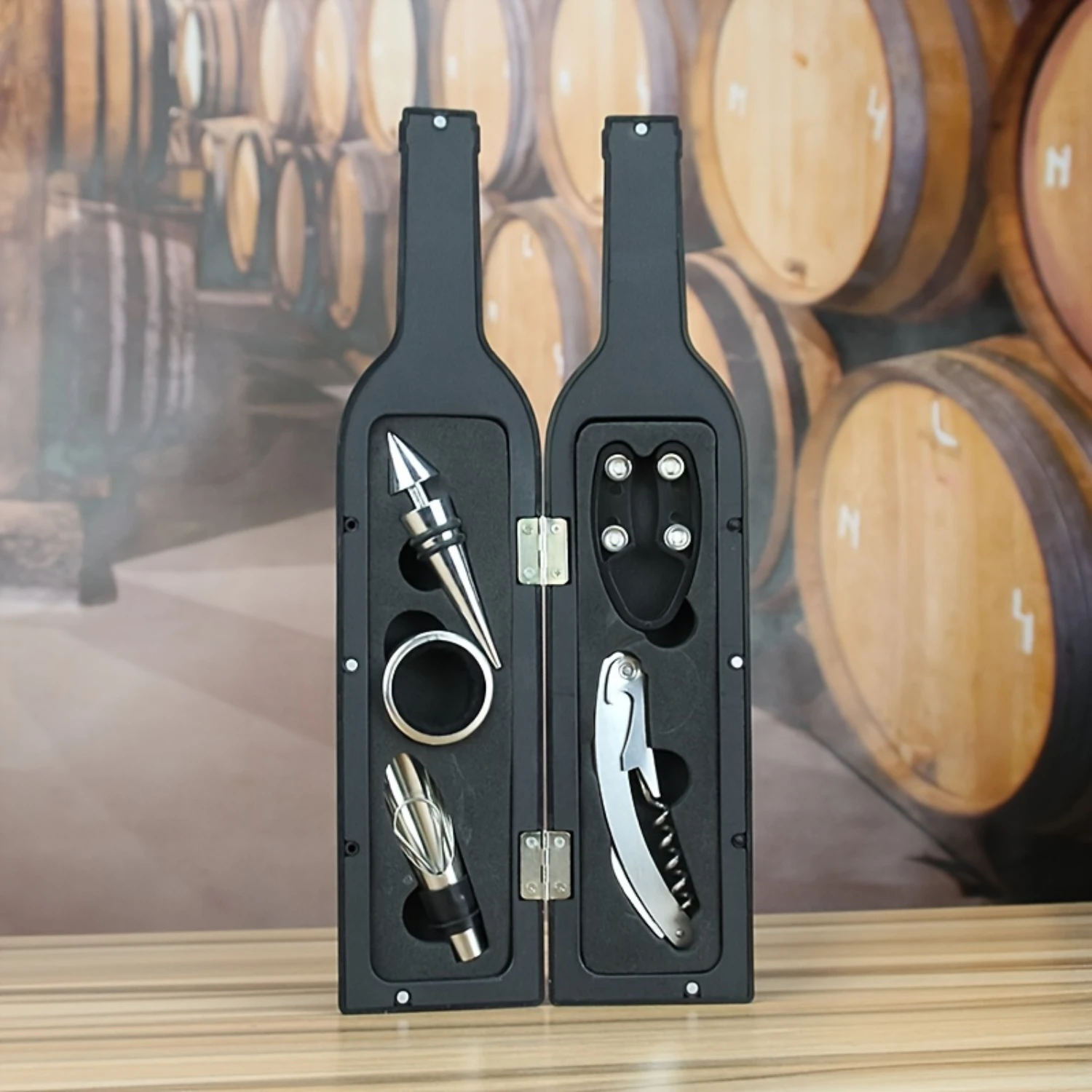 

5 Pcs Wine Bottle Opener Gift Set, Wine Bottle Opener, Wine Stopper, Wine Drip Ring, Wine Foil Cutter, Wine Accessories