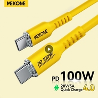 WEKOME 100W Type C Fast Charging Liquid Silicone Cable iPhone 15 Charging Cable Data Transmission Cord for iPhone Xiaomi Samsung