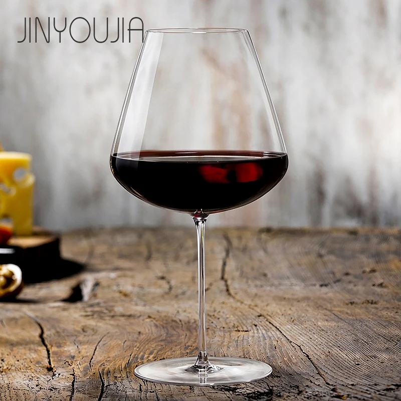 JINYOUJIA 950ml Large Capacity Red Wine Glass Handmade Lead-free Crystal Glasses Burgundy Ultra-thin Goblet Nude Vertigo Style