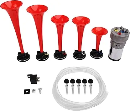 

Universal 12V Super High Voice Music 120DB Air Horn Multi-Tone Five Tube For Motorcycle Car Truck Boat Steam Whistle