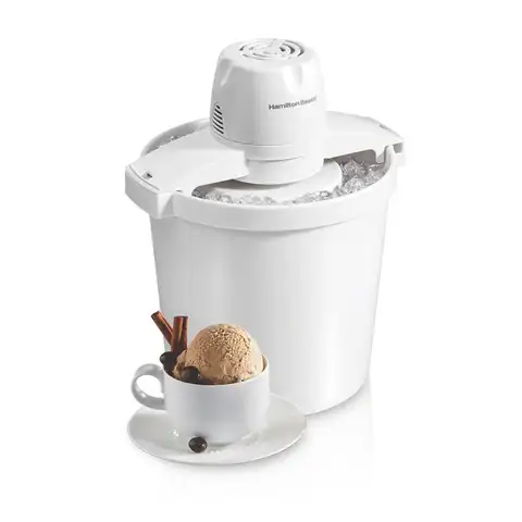 Electric Automatic Ice Cream Maker amp Frozen Yogurt Machine, Makes Custard, Sorbet, Gelato and Sherbet, 4 Quart, White 68330N