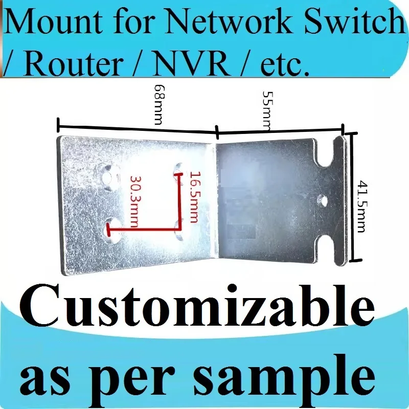 For switches, NVR, routers, rear hanging ear bracket, L-shaped iron bracket, telescopic guide rail, Customizable, Only 1pcs
