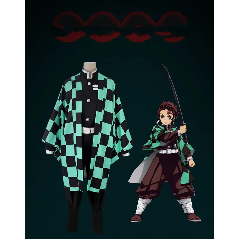 Adult/Kids Carnival Costume Demon Slayer Tanjirou Kamado Cosplay Anime Costume Kimetsu no Yaiba Men Kimono Costume New