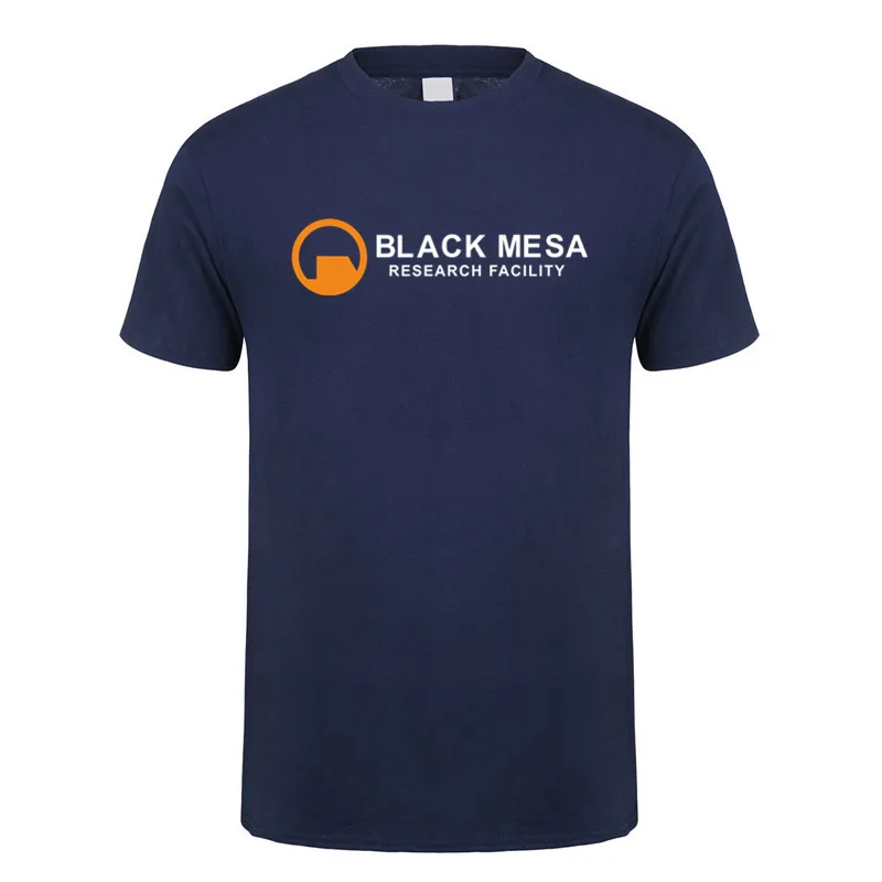 Camiseta negra de instalación de investigación de encimera, camiseta de juego de portal de algodón de manga corta de verano para hombre