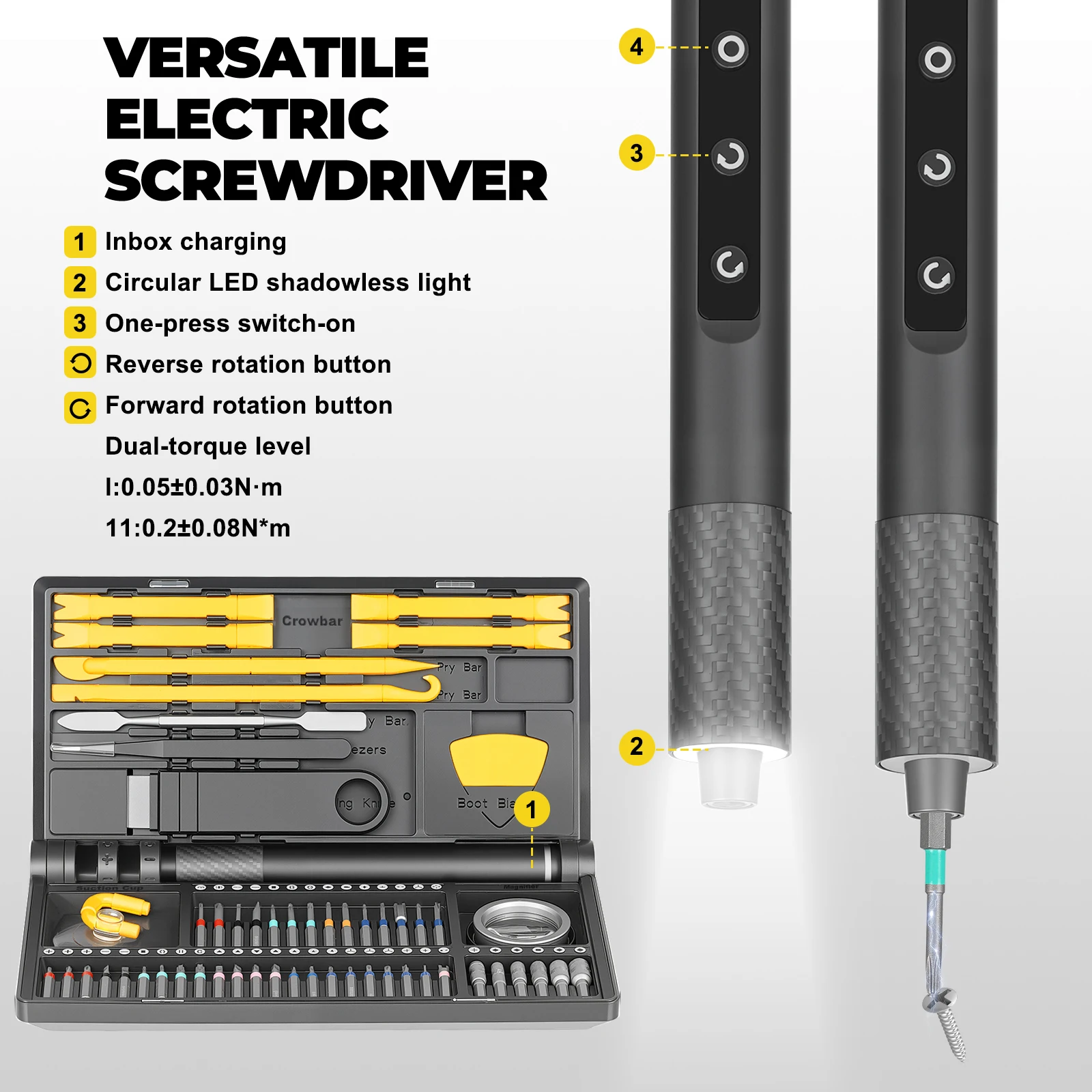 Galacok 71 in 1 Mini Electric Screwdriver Set Precision Cordless Screwdriver with 42 Magnetic Screwdriver Bits Power Repair Tool