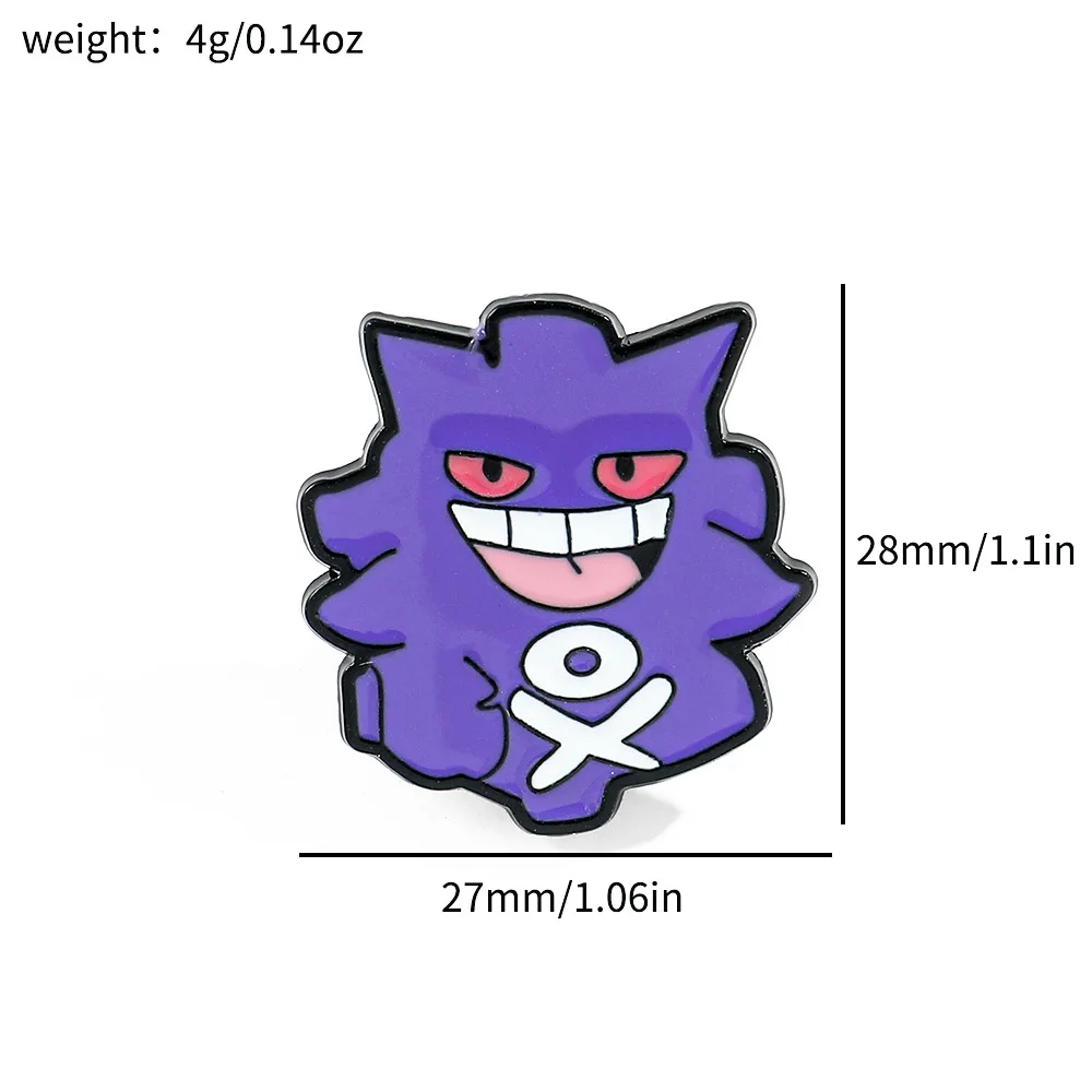 10Pcs Set Pokemon Cartoon Creative Gengar Alloy Brooch Anime Character Metal Badge Enamel Pins Backpack Decoration Accessories