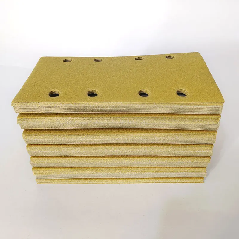 100 pces 95*180mm para festool lixadeiras moedor para moer gancho laço retangular amarelo lixa reunindo folha auto-adesivo