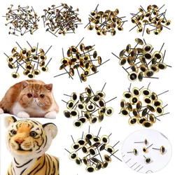 갈색 색상 유리 눈 바늘 펠트 눈, DIY 곰 동물 인형, 어린이 DIY 장난감, 도매 유리 눈, 3mm-12mm, 20 개, 50 개